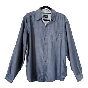 Marmot Shirt Mens Blue Solid Long Sleeve Button Up Hiking Camping Size Large